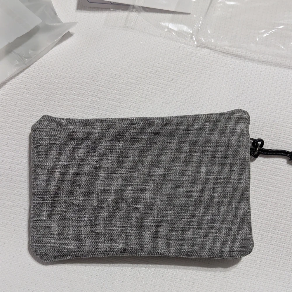 Adjustable Gray Lanyard Set with Pouch